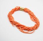 Halsketting - 18 karaat Geel goud Koraal, Sieraden, Tassen en Uiterlijk, Kettingen, Nieuw