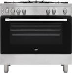 Beko gasfornuis 90cm breed met gasoven, Witgoed en Apparatuur, Fornuizen, Ophalen, 60 cm of meer, Nieuw, Gas