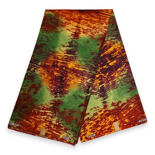 Afrikaanse stof - Groene Tie Dye - Polycotton, Hobby en Vrije tijd, Stoffen en Lappen, Nieuw, Ophalen of Verzenden