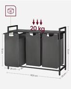 3-Vaks Wasmand met Plank – Uitschuifbare Waszakken en Frame, Verzenden, Nieuw