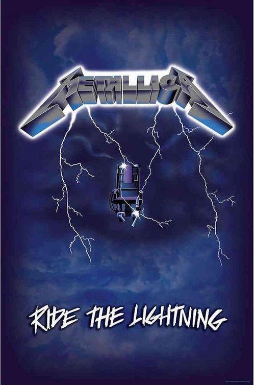 Metallica Ride the Lightning Textielposter off. merchandise, Verzamelen, Muziek, Artiesten en Beroemdheden, Poster, Artwork of Schilderij