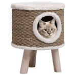 vidaXL Kattenhuis met houten poten 41 cm zeegras, Dieren en Toebehoren, Katten-accessoires, Verzenden, Nieuw