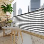 Balkon Privacy Scherm Grijs-Wit  afm. 1x10m, Nieuw