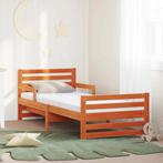 vidaXL Bedframe met matras Wasbruin 80 x 200 cm Massief, Huis en Inrichting, Verzenden, Nieuw, Bruin, Hout
