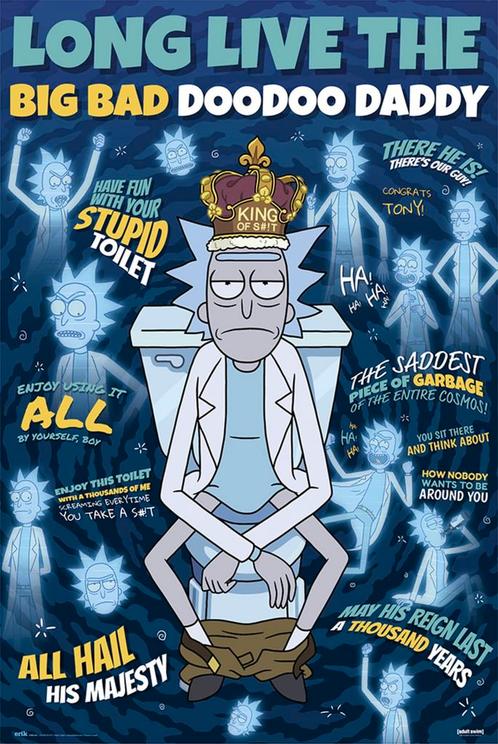Poster Rick and Morty Doodoo Daddy 61x91,5cm, Verzamelen, Posters, Nieuw, A1 t/m A3, Verzenden