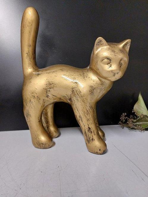 Beeld, Garden statue - Cat - Color gold bronze - 33 cm -, Antiek en Kunst, Kunst | Designobjecten