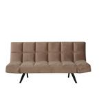 40% Korting: Velvet slaapbank 1,5 persoons Timo taupe, Ophalen, Zo goed als nieuw, Stof, Velvet chique, Modern