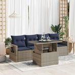 vidaXL 5-delige Loungeset met kussens poly rattan acacia, Verzenden, Nieuw, Rotan, Loungeset