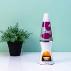 Waxinelicht lavalamp - Wit met roze lava, Verzenden, Nieuw