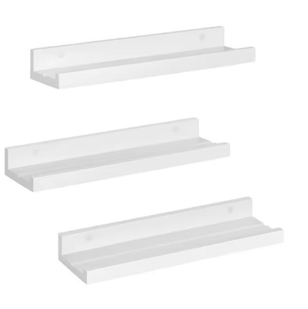 Set van 3 Witte Wandplanken – Zwevend MDF Fotolijst Rail, Huis en Inrichting, Kasten | Wandmeubels, Nieuw, Verzenden