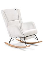 Aemely® Schommelstoel Relax - Wit Ribstof, Blank Hout, Ophalen of Verzenden, Nieuw, Stoel(en)