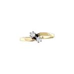Gouden slagring met diamant 14 karaat, Sieraden, Tassen en Uiterlijk, Ringen, Verzenden, Zo goed als nieuw, Wit, Goud