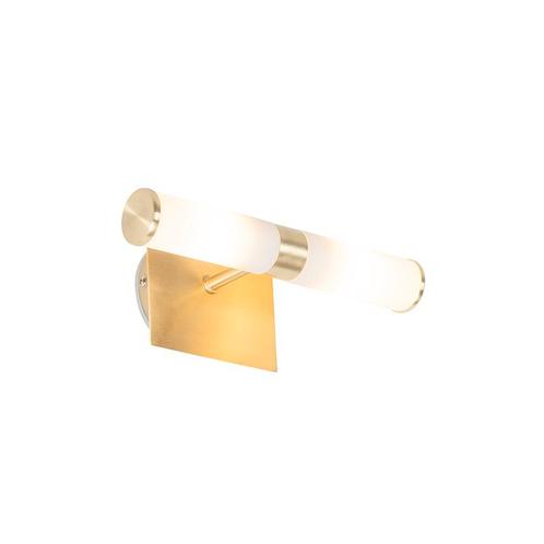 Moderne badkamer wandlamp goud IP44 2-lichts - Bath, Huis en Inrichting, Lampen | Wandlampen, Nieuw, Overige materialen