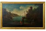 Italiaanse school (XIX) - Scena portuale con figure e, Antiek en Kunst