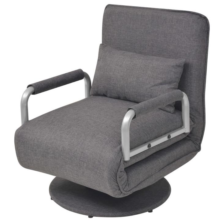 vidaXL Draaistoel en slaapbank 60x75x80 cm lichtgrijs, Huis en Inrichting, Fauteuils, Nieuw, Verzenden