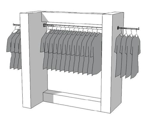 Glossy middenunit kledingrek R-PR-010, Zakelijke goederen, Kantoor en Winkelinrichting | Winkel en Inventaris