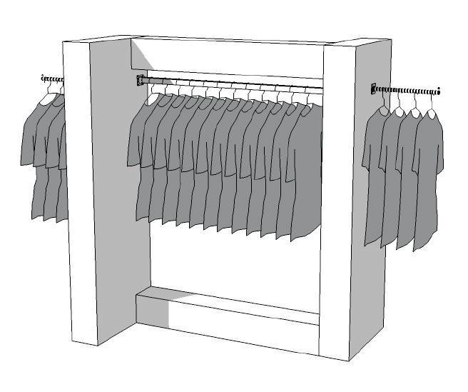 Glossy middenunit kledingrek R-PR-010, Zakelijke goederen, Kantoor en Winkelinrichting | Winkel en Inventaris