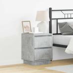 vidaXL Nachtkastje met 2 pcs Betongrijs 39 x 34.5 x 50 cm, Huis en Inrichting, Minder dan 45 cm, Verzenden, Nieuw, Minder dan 55 cm