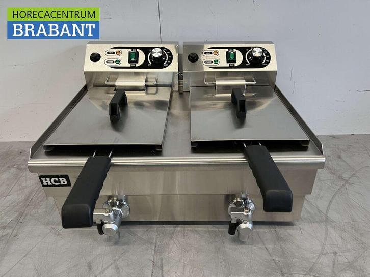 RVS Dubbele Friteuse Frituur Aftapkraan 2 x 8,5 liter 2 x, Zakelijke goederen, Horeca | Keukenapparatuur, Nieuw in verpakking