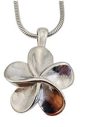 Ashanger, assieraad bloem rvs, Sieraden, Tassen en Uiterlijk, Kettinghangers, Zilver, Nieuw, Bloem of Plant, Overige materialen