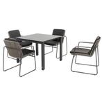 Goa Parma dining tuinset 95x95xH75 cm 5 delig HPL, Tuin en Terras, Tuinsets en Loungesets, Ophalen of Verzenden, Nieuw