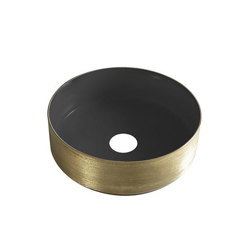 Waskom Wiesbaden Mondri 36x36 Cm Rond Geborsteld Goud / Mat, Doe-het-zelf en Verbouw, Sanitair, Ophalen of Verzenden