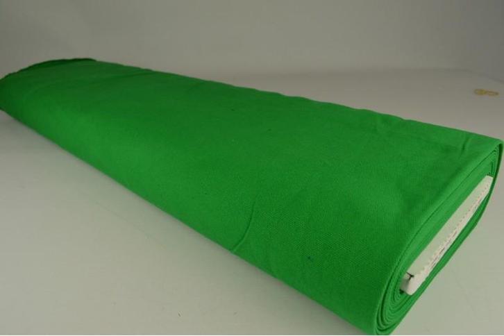 Groene canvas stof  - Goedkoop op 10 of 30 meter rol, Hobby en Vrije tijd, Stoffen en Lappen, 120 cm of meer, 200 cm of meer, Groen