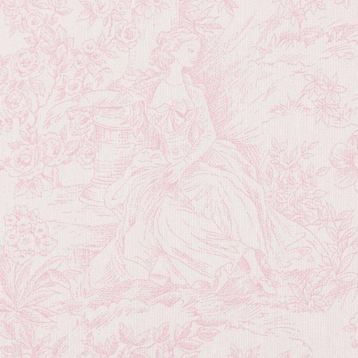 Tessuto Toile de Jouy roze – 2,8 x 2,5 m - Meubelstof - 2.5, Antiek en Kunst, Antiek | Kleden en Textiel