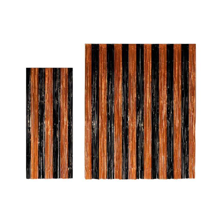 Halloween Deurgordijn Zwart Oranje 2,4m, Hobby en Vrije tijd, Feestartikelen, Nieuw, Verzenden
