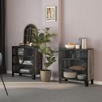 vidaXL Opbergkasten 2 st 72x36x82 cm metaal en MDF grijs, Verzenden, Nieuw
