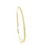 Gouden platte gourmetschakel armband | 22 cm (heren armband), Sieraden, Tassen en Uiterlijk, Armbanden, Ophalen of Verzenden, Gebruikt