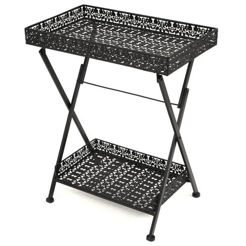 vidaXL Theetafel vintage stijl inklapbaar 58x35x72 cm metaal, Huis en Inrichting, Tafels | Bijzettafels, Nieuw, Verzenden