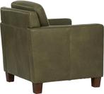 Direct meenemen | Olijfgroene leren fauteuil | olijfgroen le, Huis en Inrichting, Fauteuils, Nieuw, Ophalen of Verzenden, Landelijk
