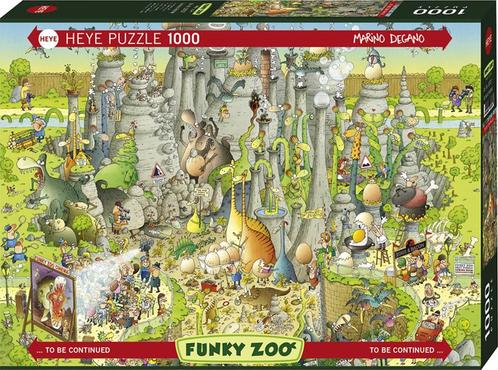 Funky Zoo - Jurassic Habitat Puzzel (1000 stukjes) | Heye -, Hobby en Vrije tijd, Denksport en Puzzels, Nieuw, Verzenden