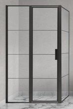 Douchedeur 90 x 200 cm zwart raster voor combinatie met, Doe-het-zelf en Verbouw, Sanitair, Ophalen of Verzenden, Nieuw, Glas