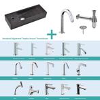 FonteinPack Small Natuursteen Links 38x14x8 cm Chroom (Keuze, Ophalen of Verzenden, Nieuw, Chroom, Overige typen