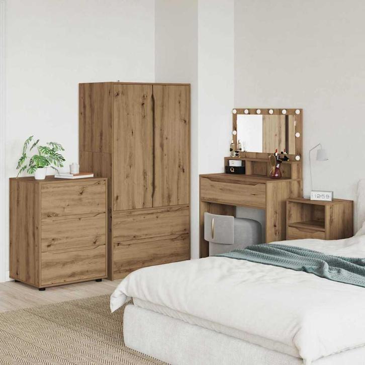 vidaXL Opbergkast Artisan Eiken 60 x 48 x 81 cm Bewerkt hout, Huis en Inrichting, Kasten | Overige, Nieuw, Verzenden