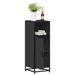 vidaXL Badkamerkast 35x37,5x100 cm bewerkt hout zwart, Huis en Inrichting, Badkamer | Badkamermeubels, Verzenden, Nieuw