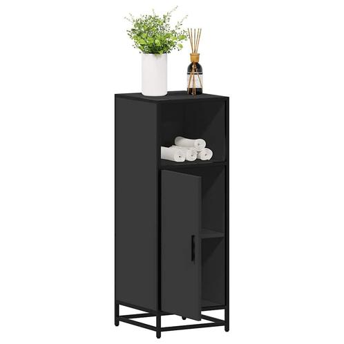 vidaXL Badkamerkast 35x37,5x100 cm bewerkt hout zwart, Huis en Inrichting, Badkamer | Badkamermeubels, Nieuw, Verzenden