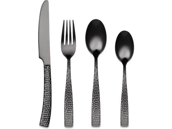 Veiling - Bestekset zwart 24-delig hamered, Huis en Inrichting, Keuken | Bestek