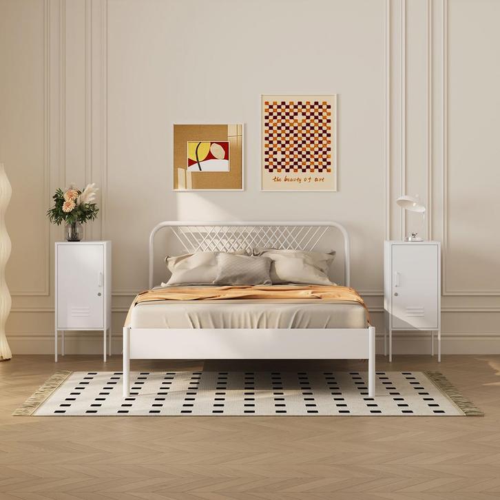 Nachtkastje Hausjärvi 2-delige set wit [en.casa], Huis en Inrichting, Kasten | Dressoirs, Verzenden