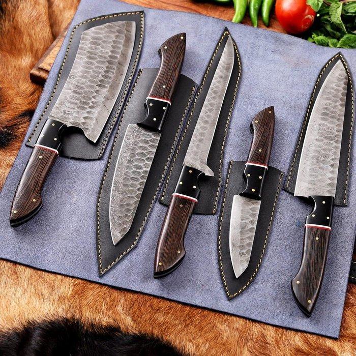 Hadel Rose wood - Keukenmes - Chefs knife - Met leren etui, Antiek en Kunst, Antiek | Keukenbenodigdheden