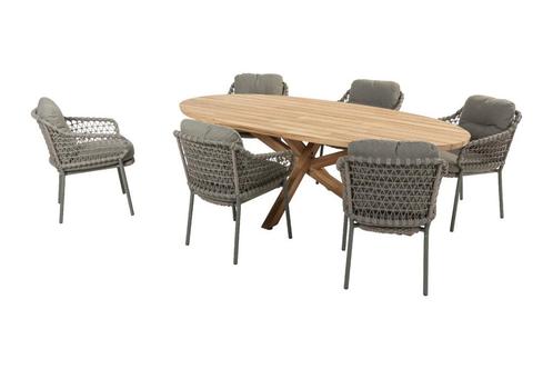 4 Seasons Jura/Prado Ellipse ovale tuinset - 240x115 cm. -, Tuin en Terras, Tuinsets en Loungesets, Tuinset, Nieuw, Hout, Verzenden