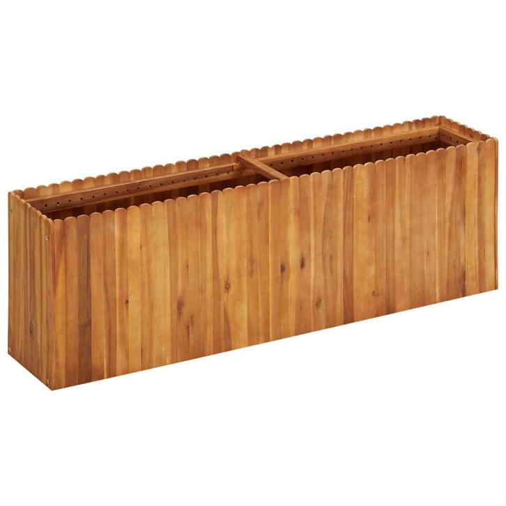 vidaXL Plantenbak verhoogd 150x30x50 cm massief acaciahout, Tuin en Terras, Bloembakken en Plantenbakken, 100 cm of meer, Nieuw