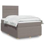 vidaXL Boxspring met matras stof taupe 120x200 cm, Verzenden, Nieuw, Twijfelaar, 120 cm