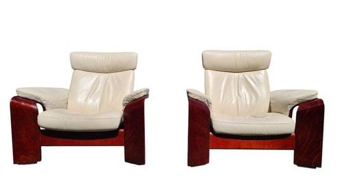 Stressless - Fauteuil (2) - Pegasus - Calfskin, Antiek en Kunst, Antiek | Meubels | Stoelen en Banken