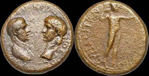 54-68ad Phrygia Nero and Agrippina Ae19 Apollo standing t..., Postzegels en Munten, Munten | Europa | Niet-Euromunten, Verzenden