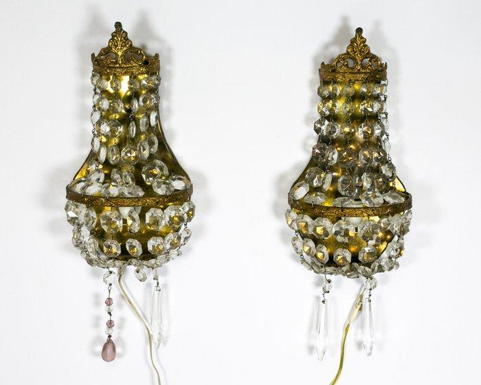 Wandkandelaar (2) - Metaal, Glas, Antiek en Kunst, Curiosa en Brocante