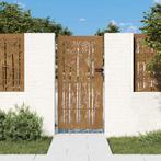 vidaXL Poort 85x175 cm bamboe-ontwerp cortenstaal, Verzenden, Nieuw
