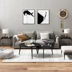 vidaXL Bijzettafels 2 st 40x40x35 cm bewerkt hout zwart, Minder dan 50 cm, 50 tot 100 cm, Verzenden, Nieuw
